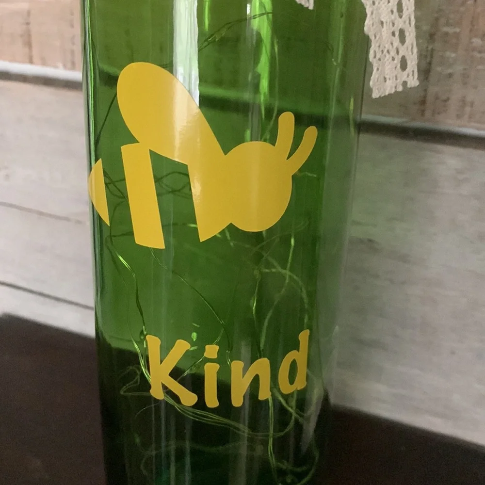 ‘🐝 Kind’ logo wine bottle lantern